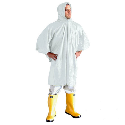 Cordova VALUE-LINE PVC Rain Poncho, Attached Hood and Drawstring, .10mm, Clear