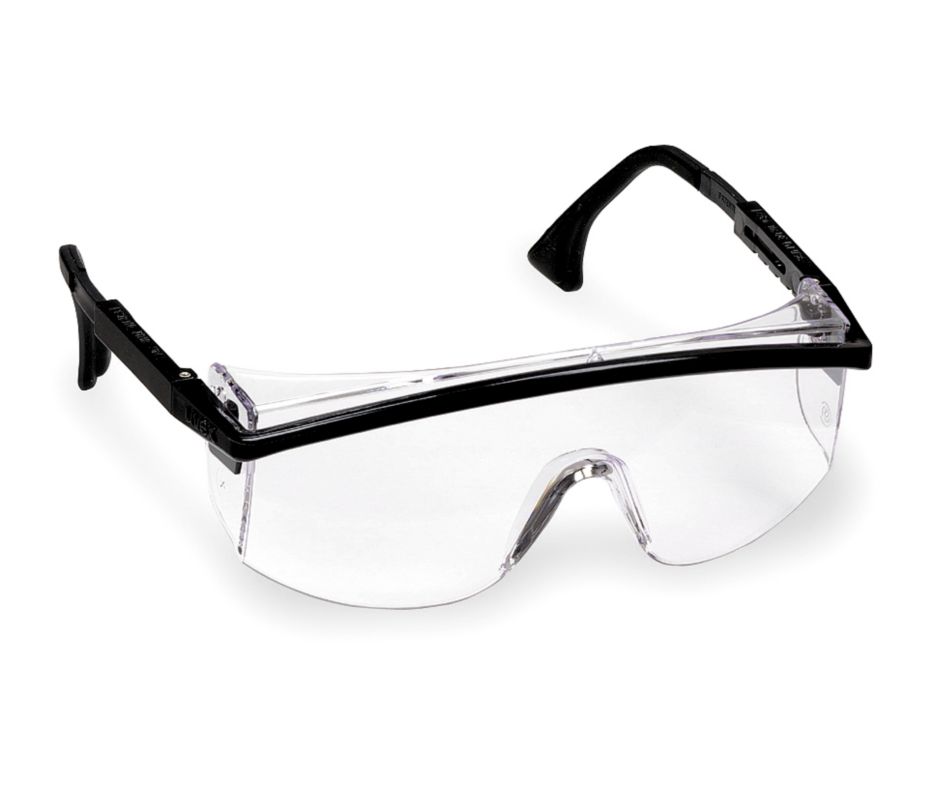 UVEX Astrospec 3000 Anti-Fog Safety Glasses, Duoflex Temple, Black Frame, Clear Lens