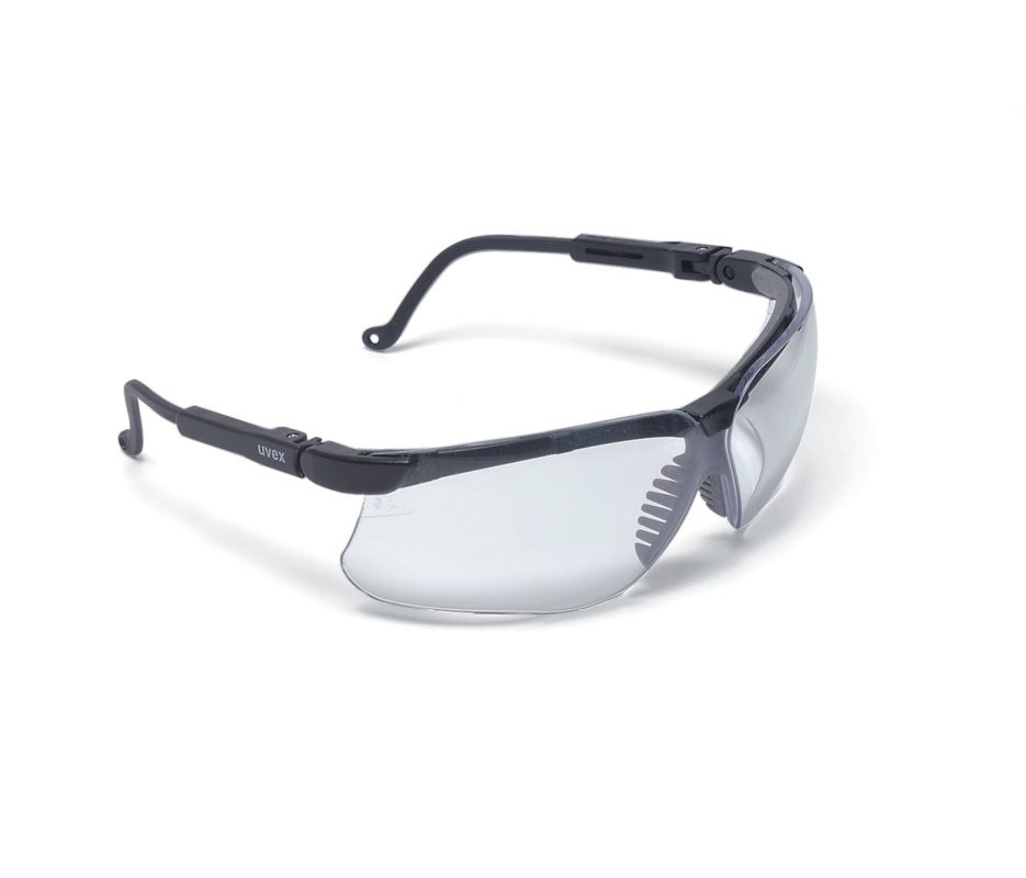 Genesis Safety Glasses, S3200, Black Frame, Clear Ultra-Dura Lens, (Pack of 10)