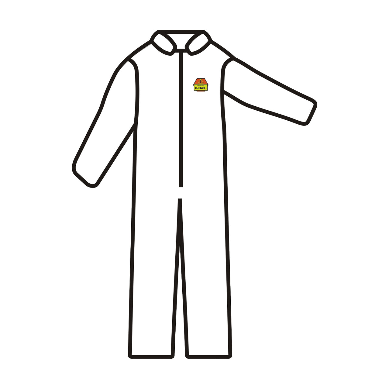 Cordova C-MAX™ White SMS Coverall, Open Wrists & Ankles