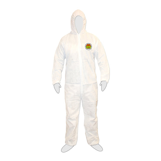 Cordova C-MAX™ White SMS Coverall w/Hood, Elastic Wrists & Ankles