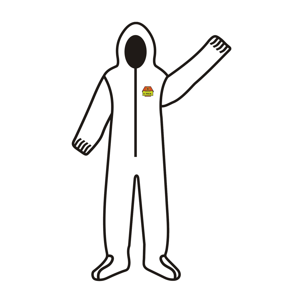 Cordova C-MAX™ White SMS Coverall w/Hood & Boots, Elastic Wrists & Ankles