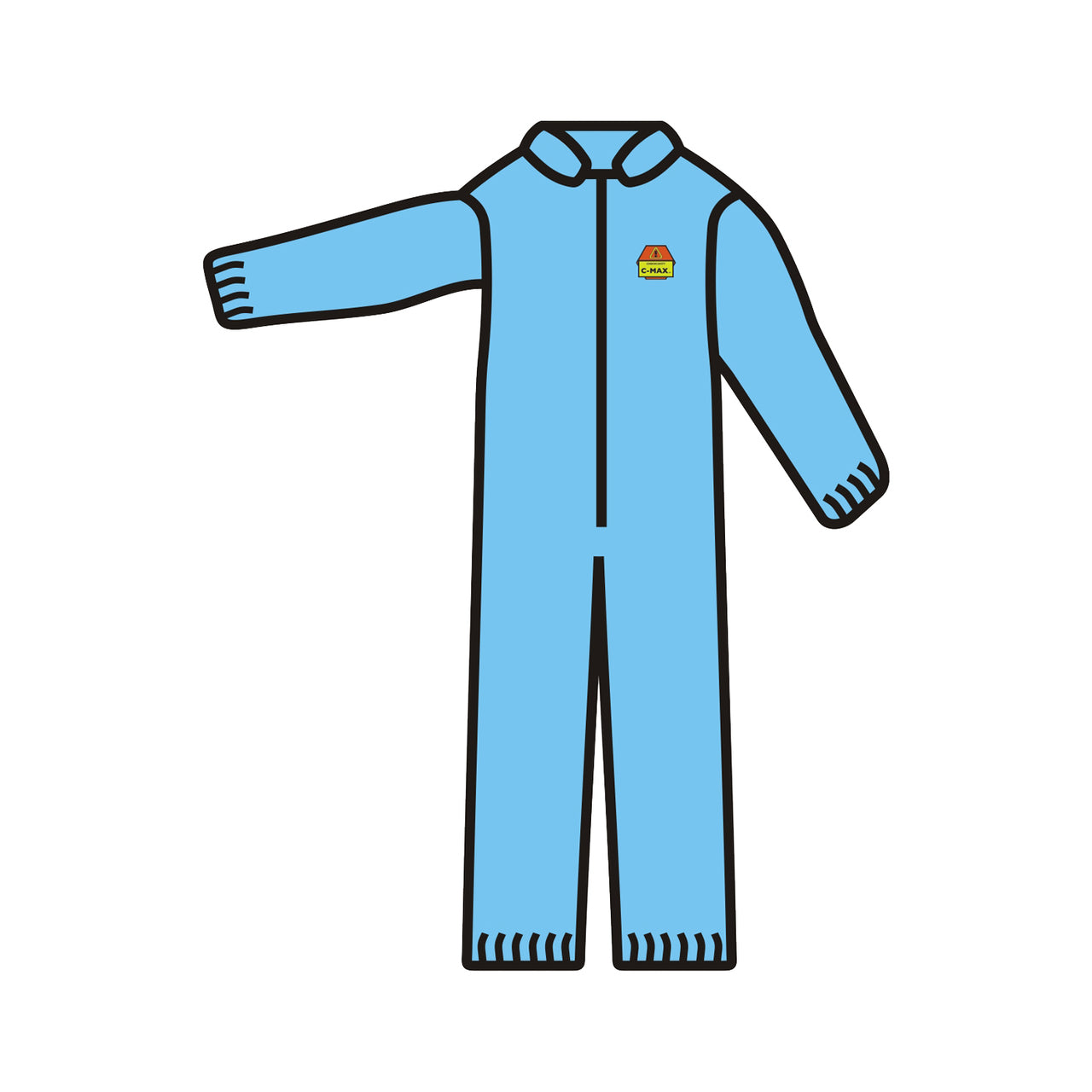 Cordova C-MAX™ Blue SMS Coverall, Elastic Wrists & Ankles