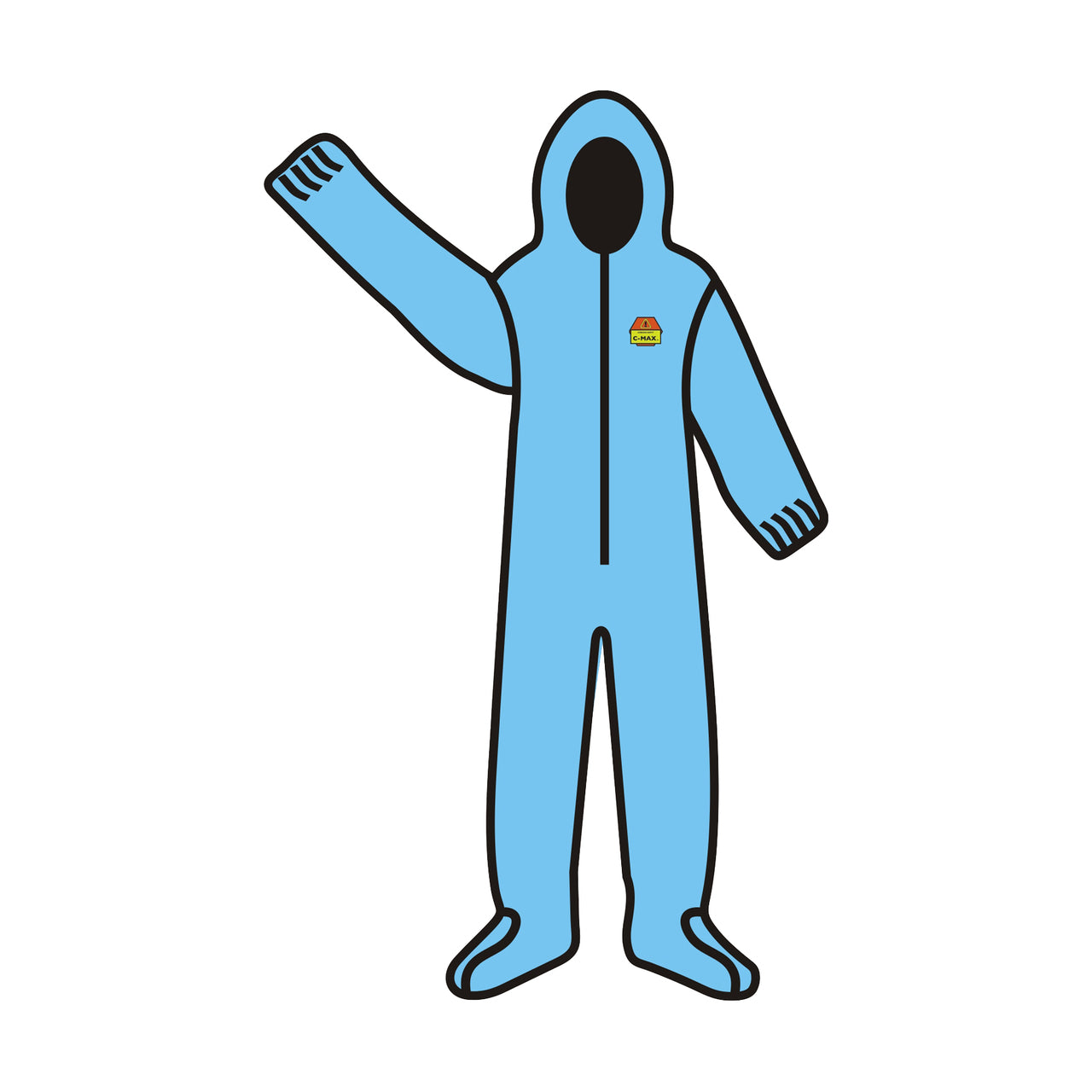 Cordova C-MAX™ Blue SMS Coverall w/Hood & Boots, Elastic Wrists & Ankles