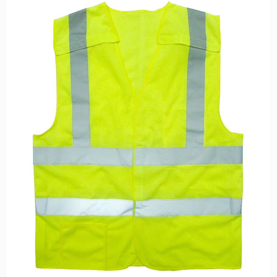 Cordova Class II 5-Point Breakaway FR Lime Mesh Vest, 2-Inch Reflective Tape