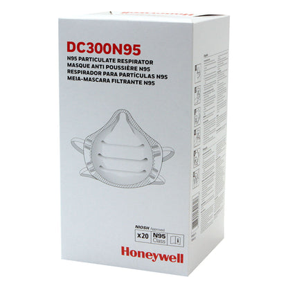 Honeywell ONE-Fit N95 Single-Use Molded-Cup Particulate Respirator, White, 20/Pack